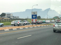 Table Mountain on the way from the airport